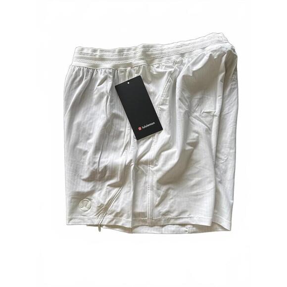 Striped Mesh Tennis Short 5" - White - Picture 1 of 4